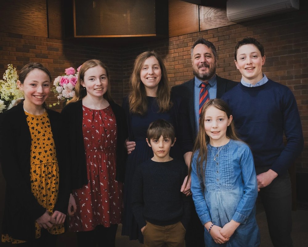 Daniel Ralph with Susan and their five children